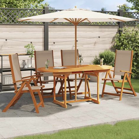 vidaXL Folding Chairs 4 pcs Solid Wood Acacia and Textilene