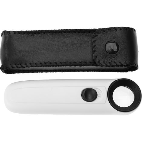 MG6B-1B 40X Handheld LED Lighting ABS Plastic Case Magnifying Glass Magnifier