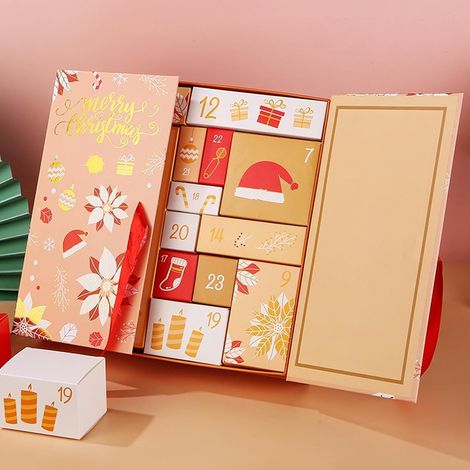 Calendrier De L'Avent 2024 Calendrier De L'Avent À Remplir Boîtes De Calendrier De L'Avent De Noël Boîte À Bonbons Vide Boîtes Cadeaux Cadeau De Noël (Jaune) (1/5)