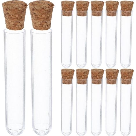 Tubes à Essai Lot de 20 avec Bouchons en Liège Étanches Usage pour Expériences Scientifiques et Stockage (1/5)
