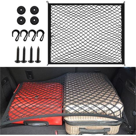 Store8，Red para maletero，Red para equipaje，70 x 50 cm，Accesorio para coche，Apta para autocaravanas y SUV，Elasticidad de alta calidad (1/5)
