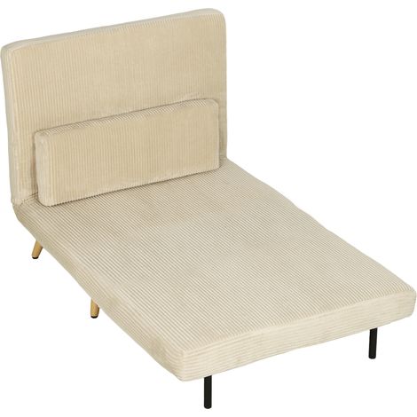Sillón cama 3 en 1 con función de cama, 90x190cm Beige (1/5)
