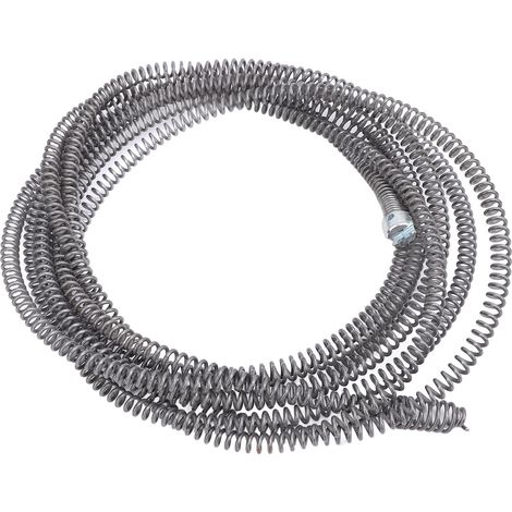 Déboucheur de canalisations à ressort avec câble de 16 mm pour toilettes, plombier, déboucheur de tuyaux et d'égouts pour la maison, la cuisine et la salle de bain, 5 m / 16,4 pi (1/5)