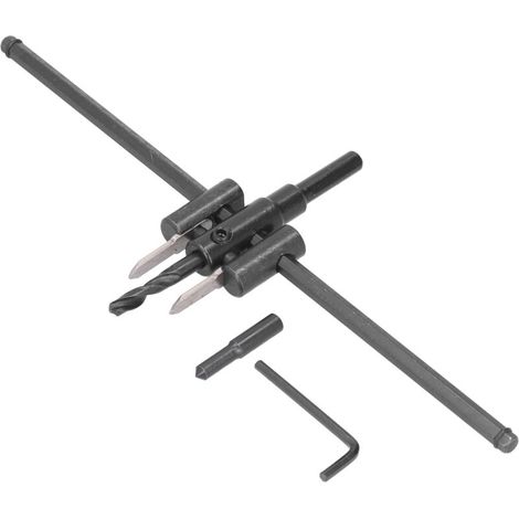 Jeffergarden Kit de scie cloche réglable pour bois, foret à trous ronds, outil de bricolage pour le travail du bois, 30-300 mm (1/5)