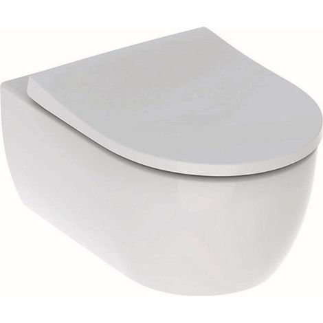 Geberit – Pack WC suspendu Rimfree 53cm – Abattant déclipsable en duroplast – Montage mural – Chasse d'eau 4,5l – Couleur blanc