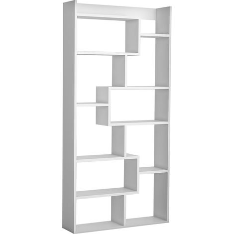 Libreria in legno "Kuttap" - 90 x 22 x 182 cm - Bianco