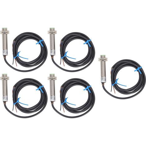 5 Capteurs de Proximité Inductifs M12 NPN Normalement Ouverts, Détection 2mm, 6-36VDC (1/5)