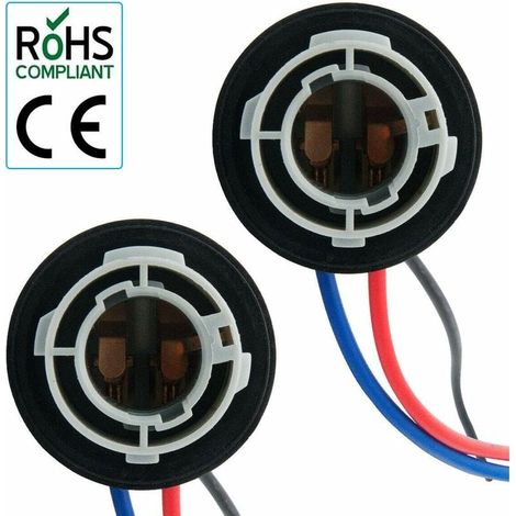 Lot de 2 douilles 1157 BAY15D, adaptateur feu stop P21/5W, support caoutchouc résistant chaleur, installation sans modification (1/5)