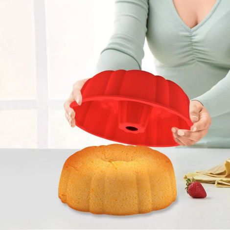 Moule à Kouglof en Silicone 24cm - pour Gâteau, Baba au Rhum, Savarin, Gelée, Pain (1/5)