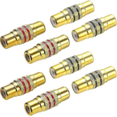 Ensemble de 8 adaptateurs RCA femelle-femelle, connecteur de câble audio/vidéo (1/5)