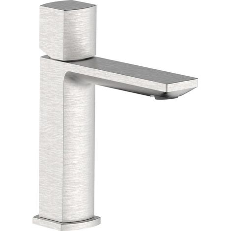Miscelatore lavabo acciaio spazzolato con risparmio acqua e piletta click clack - serie Marte (1/2)