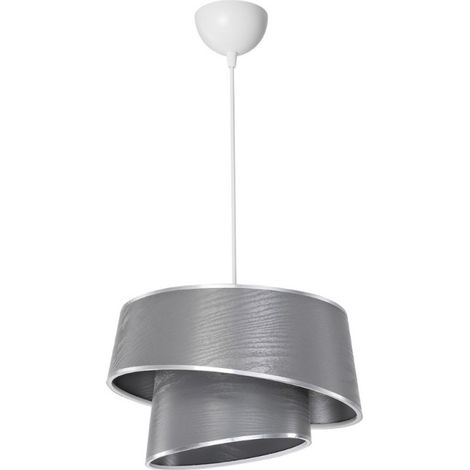 Lampada a sospensione con paralume grigio effetto legno Lima MDL5132 (1/4)