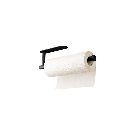 Noir-Porte Sopalin, Support Essuie Tout Mural ou Auto-Adhésif,Porte Rouleau Papier Cuisine Acier Inoxydable. Porte Essuie Tout de Cuisine sous l'armoire, Support Sopalin Pas de Perçage, Blanc Mat (1/5)