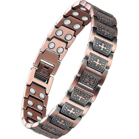 Bracelet magnétique pour soulager les douleurs arthritiques, en cuivre pur à 99,99 % (1/5)