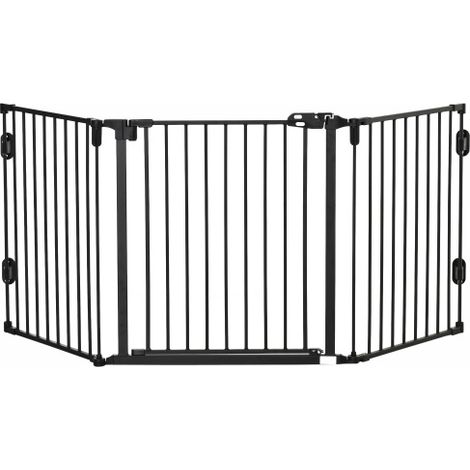 Recinzione per cani con porta automatica, regolabile, pieghevole, struttura in 3 pezzi, 202,5 x 76 cm, installazione in loco. (1/5)