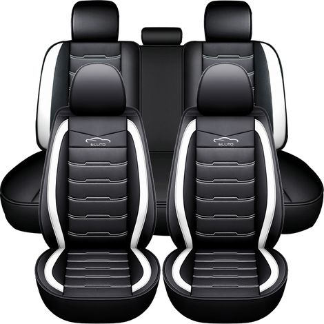 Housses de siège de voiture universelles 5 places en cuir PU – Étanches et résistantes aux UV – Protection complète avec poches de rangement – Maerex