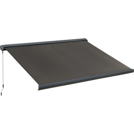 Store banne électrique avec télécommete, kit de montage inclus, structure métallique, gris foncé, 3 x 2,5 m (1/5)