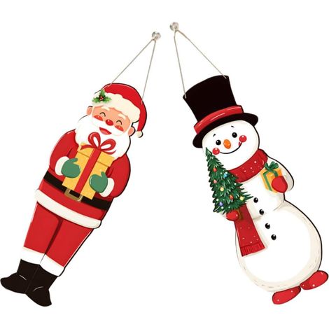 Adorno colgante de muñeco de nieve para el porche, adornos navideños de Papá Noel, decoraciones navideñas para colgar en la ventana, bolas navideñas para colgar. (1/5)