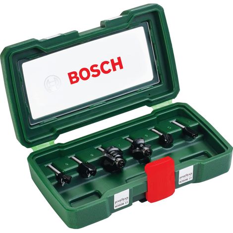 Coffret de 6 fraises au carbure BOSCH - queue de 6mm - pour rainurer et profiler