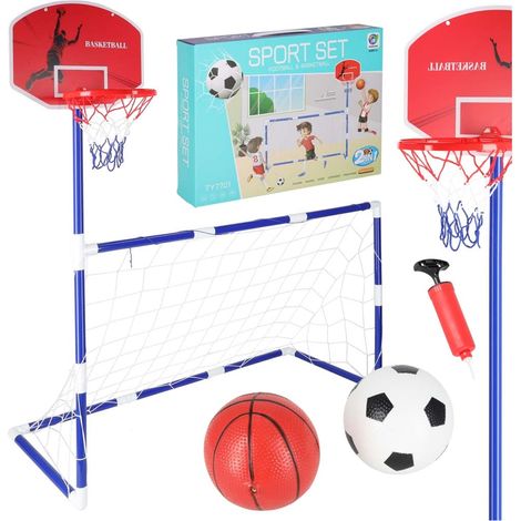 Set 2 in 1 porta da calcio e canestro da basket con 2 palline (1/5)