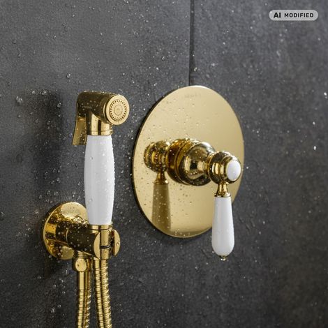 Set de douche intime encastré PaulGurkes en or (1/5)
