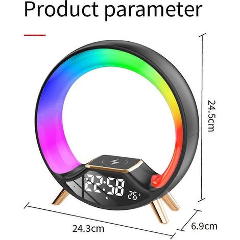 Bluetooth-Lautsprecher mit intelligentem Wecker und Ambientebeleuchtung (A) EU-Stecker