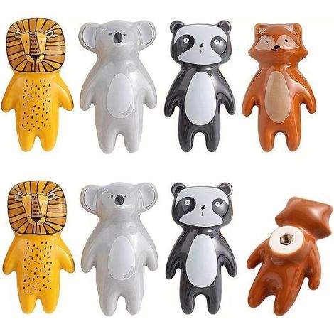 Set da 8 pezzi: maniglie per cassetti, maniglie per armadi, maniglie in ceramica per armadietti per bambini, maniglie per porte del bagno, accessori per mobile bagno, vassoi per cassetti - Crezuo