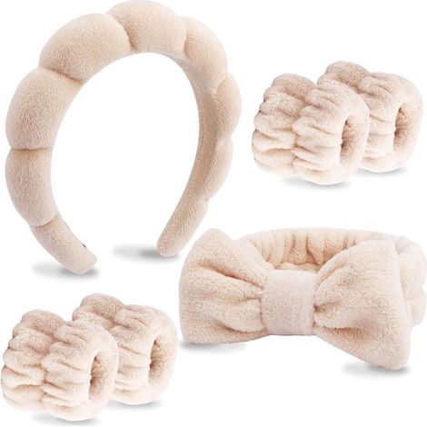 Set di fasce per capelli da spa per lavaggio viso e cura della pelle (1/5)