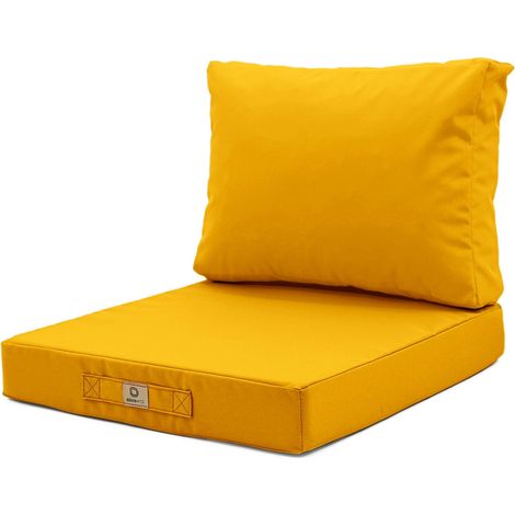 Coussins pour salon de jardin déhoussable 60x70cm Jaune