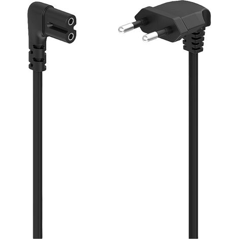 Hama Netzkabel, 3m abgewinkelt, Eurostecker, Schwarz (1/5)
