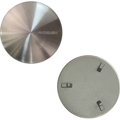 Tapa Hera embellecedora desagüe fregadero 114mm de acero cepillado plateado, Plato decorativo fregadero cocina