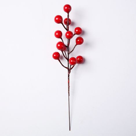 Rameau Artificiel Baies Rouges - 20 Pièces - Tige Souple en Fil Métallique - Pour Décoration Noël Mariage DIY (1/5)