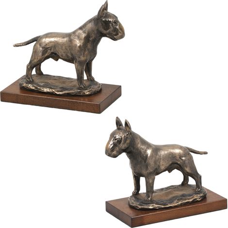 Bull Terrier - statuetta di un cane, figurina su base bianca, trofeo per una mostra canina di Art-Dog (1/5)