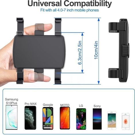 360-Degree Rotating Car Phone Holder for Dashboard, Compatible with GPS and 4.0 to 7.0 Inch Mobile Phones. Black