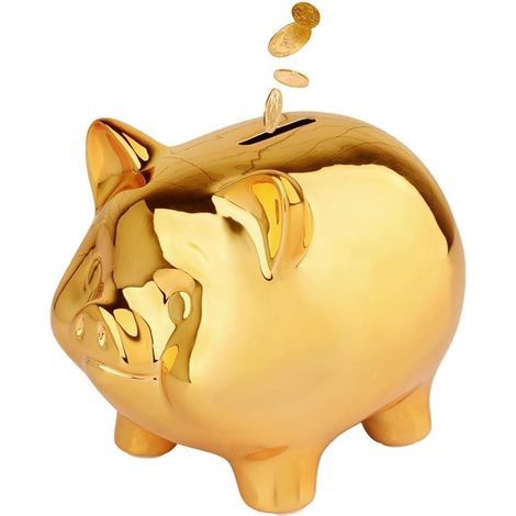 Originelles Sparschwein aus Keramik mit großem Fassungsvermögen, niedliche Dekoration für Kinder und Erwachsene (1/5)