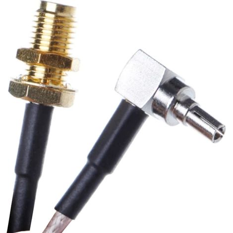 Anschlusskabel mit CRC9-Stecker / SMA-Buchse RG174, 15 cm (1/3)