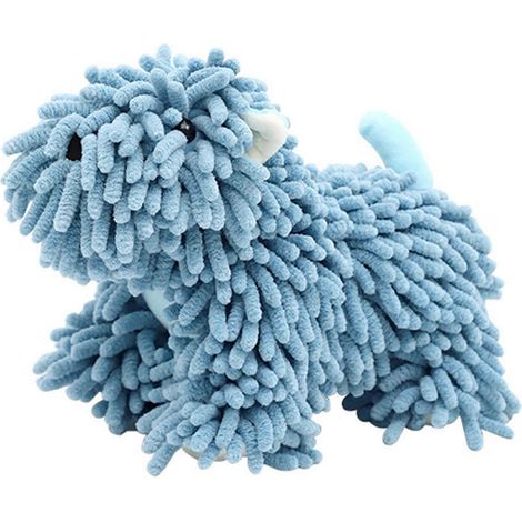 Serviette à main en peluche douce et duveteuse avec un adorable chien de dessin animé, en chenille à séchage rapide, idéale pour la cuisine, la salle de bain, etc. (1/5)
