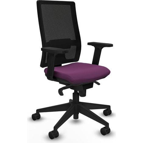 Horna sincro malla negra similpiel morado brazos 2D base piramidal  ruedas 65mm nailon (1/5)