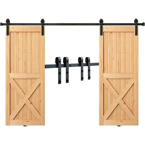 Gain de place avec kit de porte coulissante, rail 244 cm pour double porte 32-45 mm dans la maison (1/5)