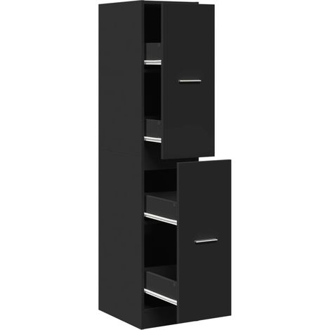 Maison Exclusive - Armadietto da Farmacia Nero 30x41x144,5 cm in Truciolato (1/5)