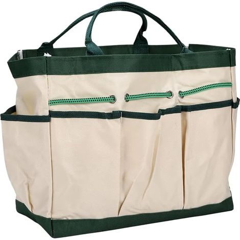 Sac à outils de jardin en tissu Oxford avec 8 poches, organisateur de jardin réutilisable et polyvalent pour les travaux extérieurs de pelouse et de jardin. (1/5)