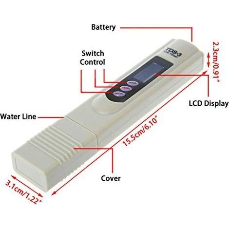 Wasserqualitätsprüfstift, digitaler elektrischer TDS-3-Tester für Hydrokultur, Wasserqualitätsüberwachung (1/4)