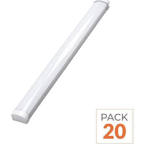 Réglette LED étanche 120cm 36W IP65 - Pack de 20 - Blanc Froid 6000K - 8000K - SILAMP