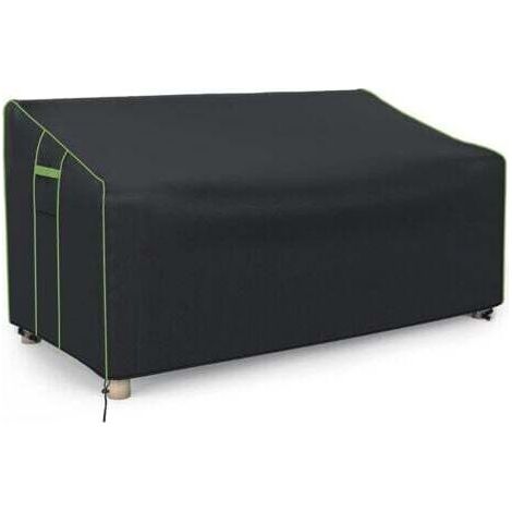 Doppelsofa-Überzug, wasserdichtes, silberbeschichtetes Oxford-Gewebe für den Außenbereich, Schutzhülle für Gartenmöbel, staub- und sonnenbeständig (schwarz, 137 x 94 x 69/89 cm)