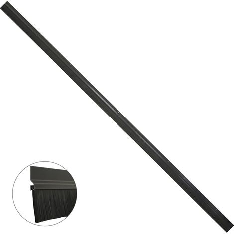 Boudin de porte de garage en aluminium noir avec brosse, 2,5 m. Brosse pour porte, boudin de porte, boudin de porte pour abri de (1/5)