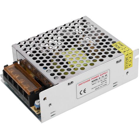 Schaltnetzteil-Treiberadapter aus Aluminiumlegierung, DC24V LED-Bildschirmstreifenbeleuchtung für 3D-Drucker (S-72-24 (24V 3A 72W) AC100-240V) (1/5)