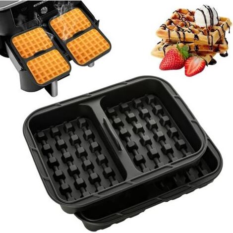 Accessoires pour friteuse à air Ninja AF400EU, AF451EU et AF500EU - Moule à gaufres en silicone, compatible four et micro-ondes, passe au lave-vaisselle, 2 pièces (1/5)