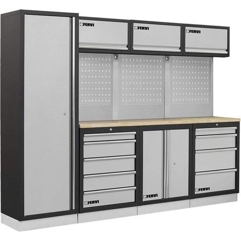 MOBILIERS D'ATELIER ENSEMBLE ETABLI RÂTELIER ARMOIRE GARAGE FERVI A007D