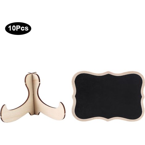 10 Planchettes Ardoise en Bois pour Décorations de Mariage, Bureau et Artisanat (1/5)