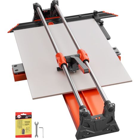 Coupe-carreaux manuel 1000 mm, tête coulissante renforcée, base à ressort, guide d'angle, meule en carbure de tungstène, pour céramique, sol et mur, usage pro et DIY. (1/5)